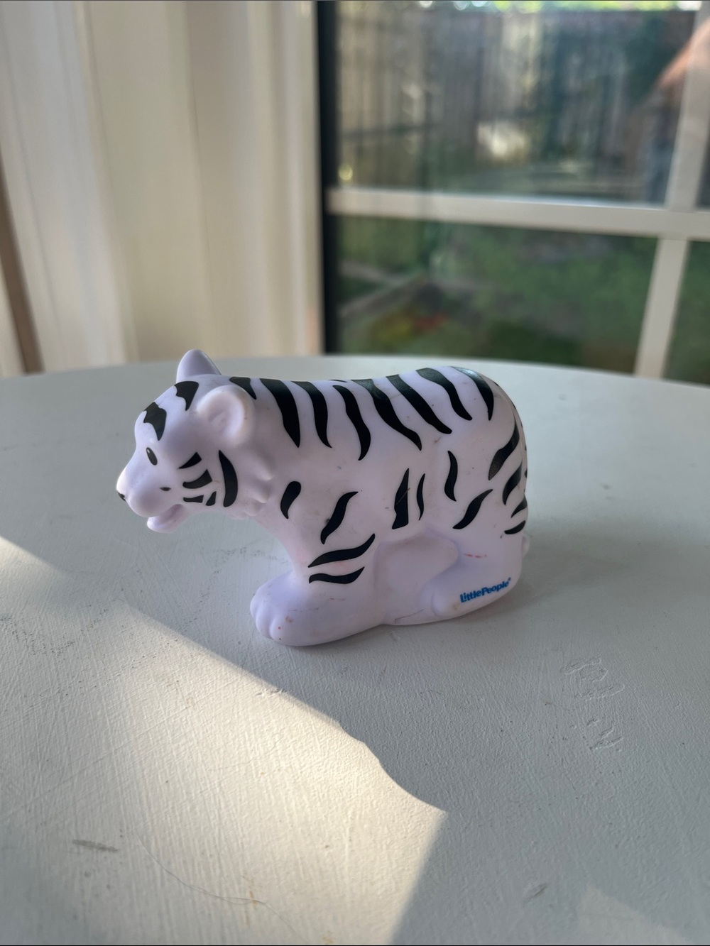 Fisher-Price Little People White Tiger Figure with Black Stripes
